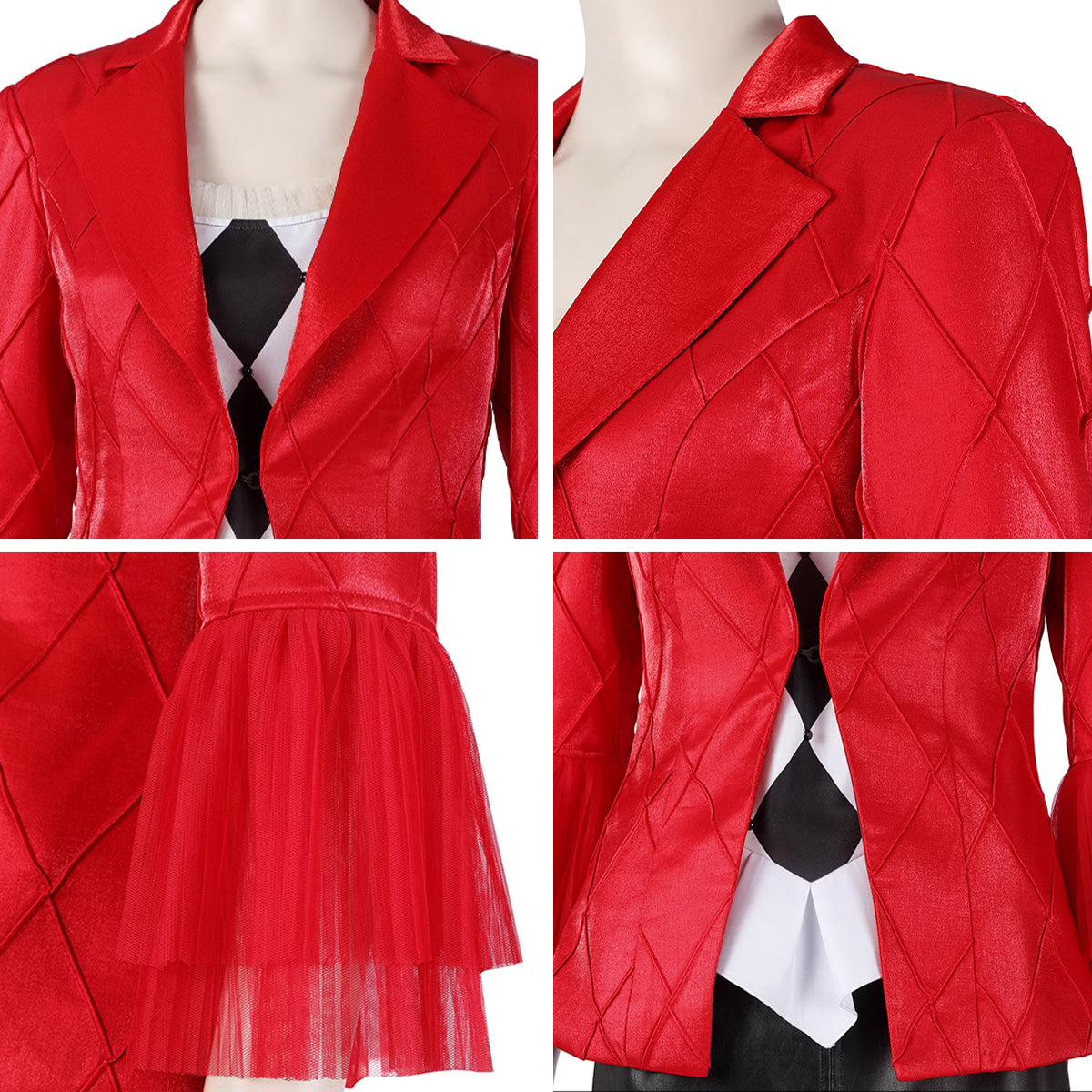 Joker: Folie à Deux Harley Quinn Veste de costume rouge et noire Cosplay