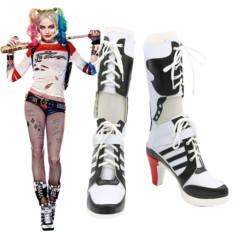 DC Comics New Batman Suicide Squad Harley Quinn Bottes Cosplay Noires