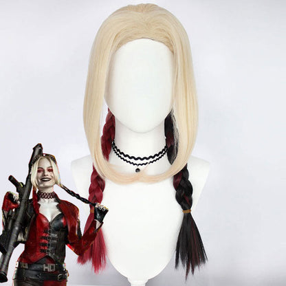 The Suicide Squad 2 Harley Quinn Gold-Rot Cosplay-Perücke