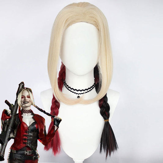 The Suicide Squad 2 Harley Quinn Golden Red Cosplay Wig