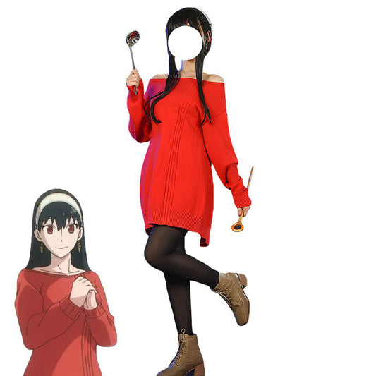 SPY X FAMILY Yor Forger Familie Roter Pullover Cosplay Kostüm