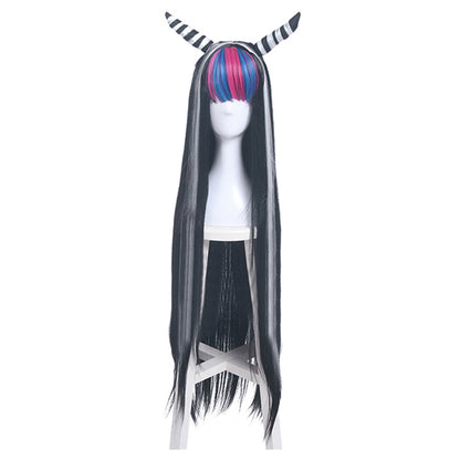 Danganronpa 2: Goodbye Despair Ibuki Mioda Black Cosplay Wig - Wig + Horn
