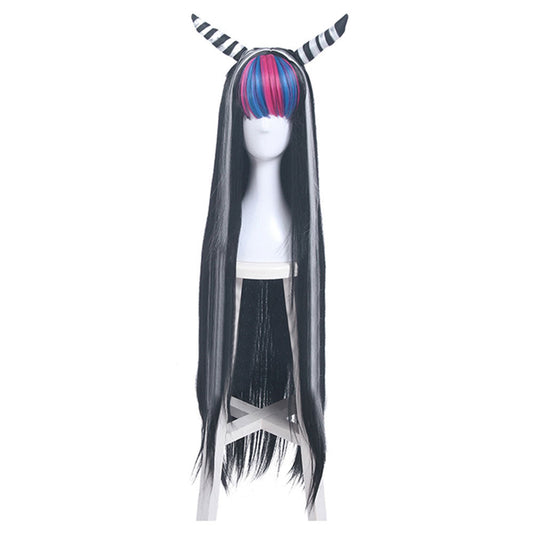 Danganronpa 2: Goodbye Despair Ibuki Mioda Black Cosplay Wig - Wig + Horn