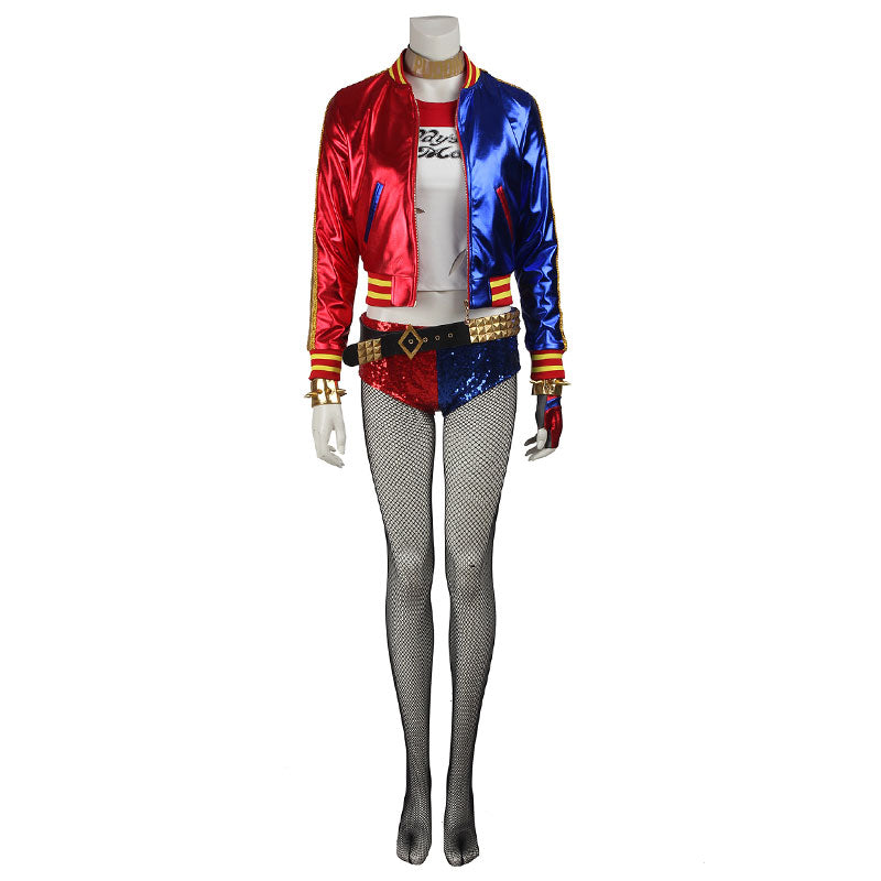 DC Detective Comics Batman Suicide Squad Task Force X Harley Quinn 2016 Movie Cosplay Costume - Deluxe Version