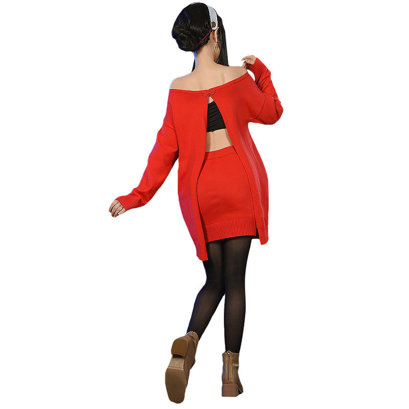 SPY X FAMILY Yor Forger Famliy Red Sweater Cosplay Costume