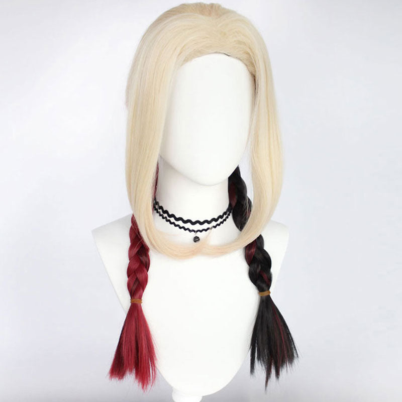The Suicide Squad 2 Harley Quinn Gold-Rot Cosplay-Perücke
