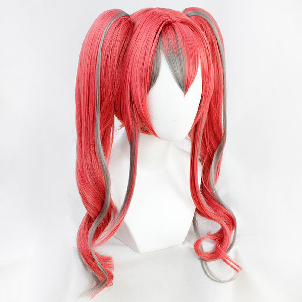 Azur Lane Bremerton Rosa Grau Cosplay Perücke