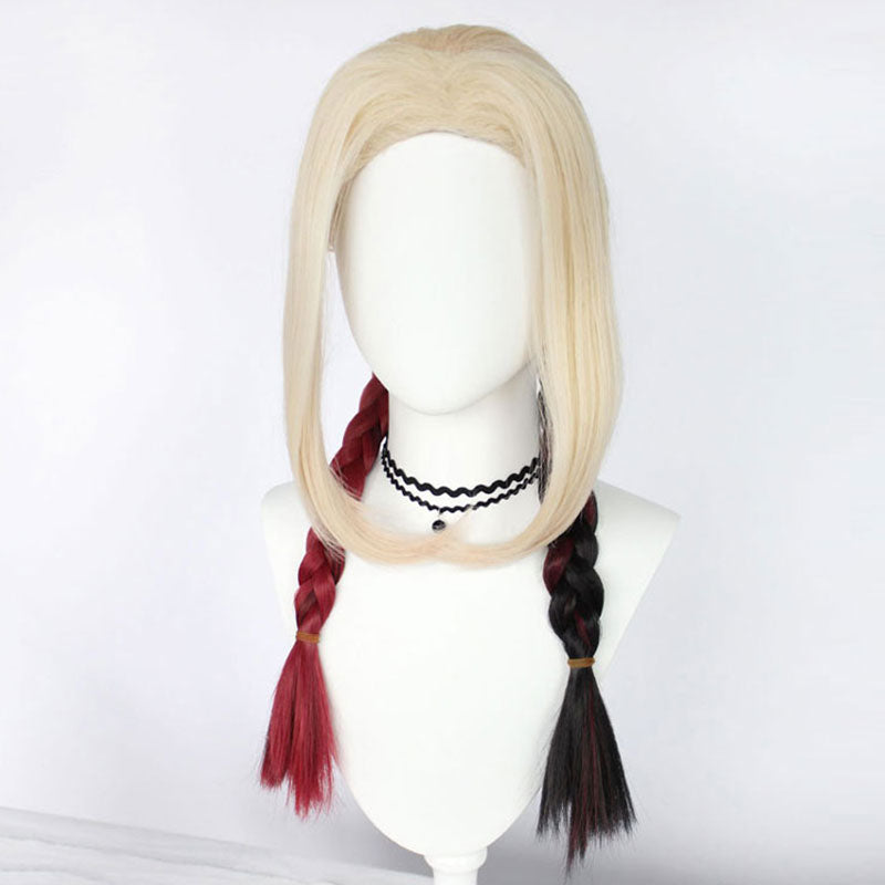 The Suicide Squad 2 Harley Quinn Gold-Rot Cosplay-Perücke