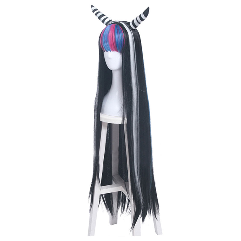 Danganronpa 2: Goodbye Despair Ibuki Mioda Black Cosplay Wig - Wig + Horn