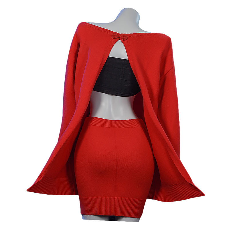 SPY X FAMILY Yor Forger Famliy Red Sweater Cosplay Costume
