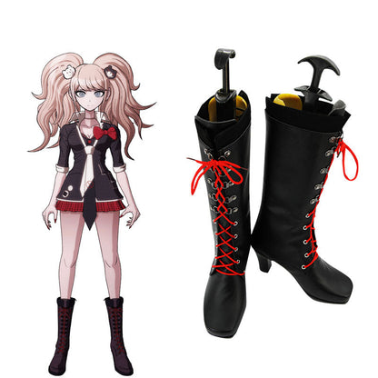 Danganronpa Dangan Ronpa : Trigger Happy Havoc Junko Enoshima Black Shoes Cosplay Boots