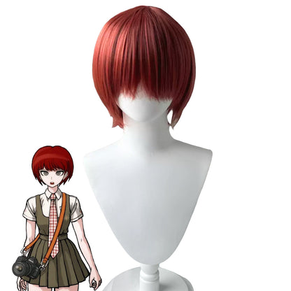 Perruque de cosplay rouge Danganronpa Mahiru Koizumi