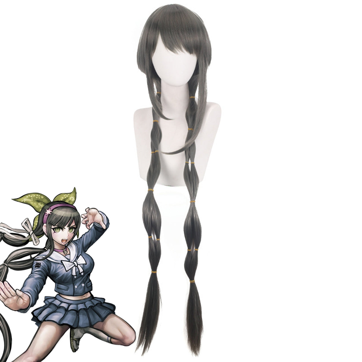 Danganronpa V3: Killing Harmony Perruque de cosplay vert foncé Tenko Chabashira
