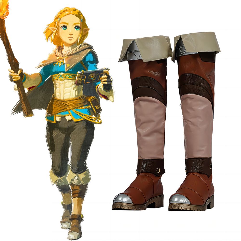 The Legend of Zelda: Tears of the Kingdom Princess Zelda Brown Shoes Cosplay Boots